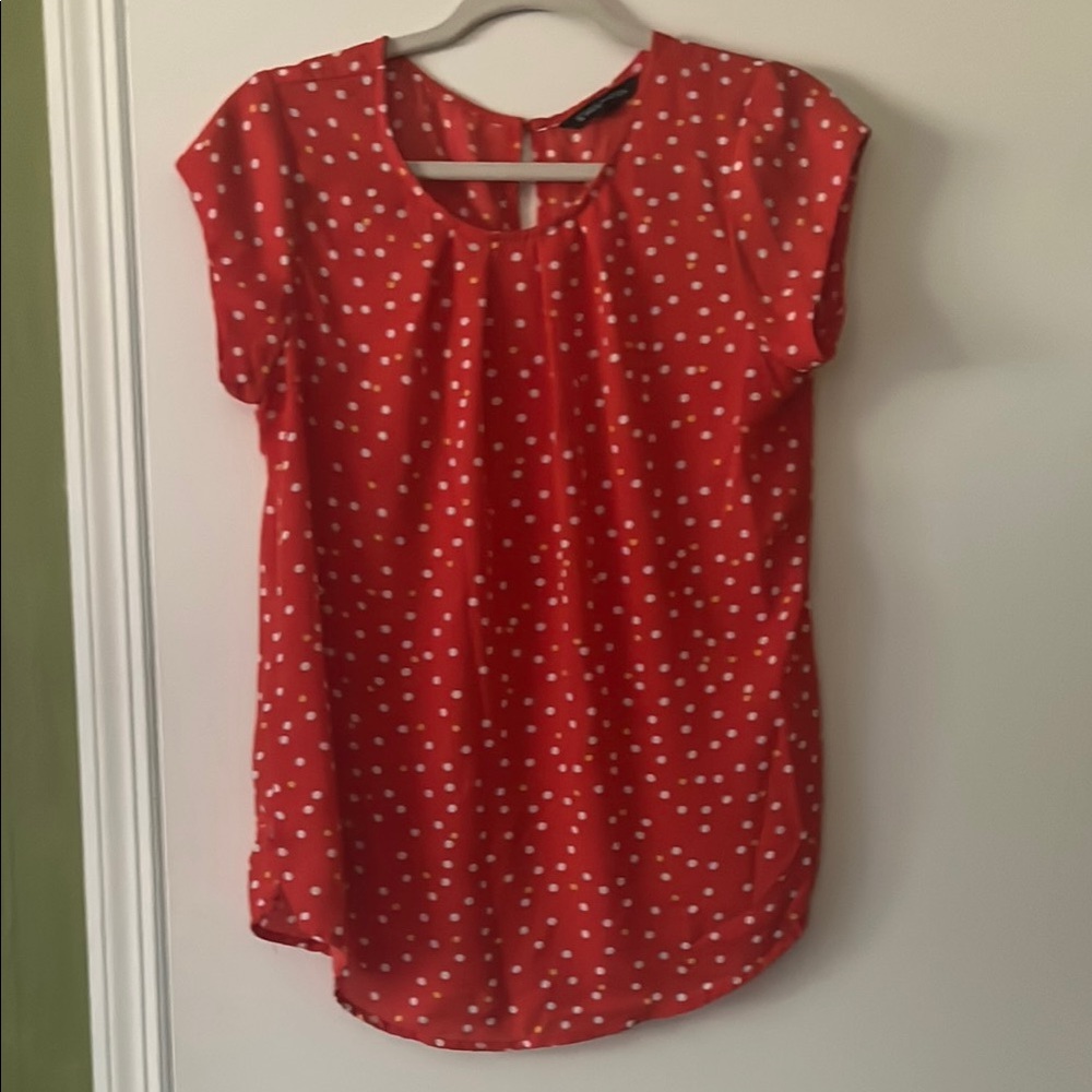 41 Hawthorn Red Blouse with Flowy Short Sleeves